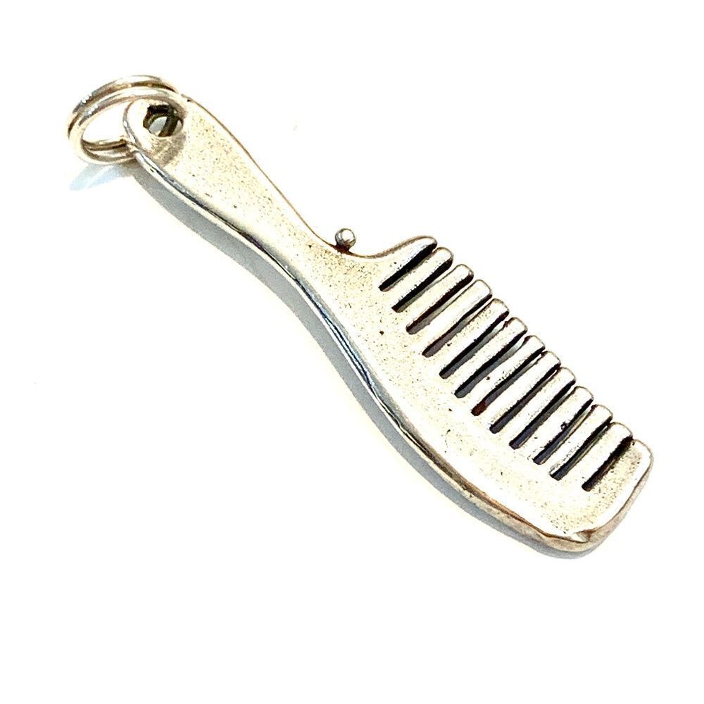 Hair Comb Sterling Silver Jewelry Charm - #hairdresser #hair comb